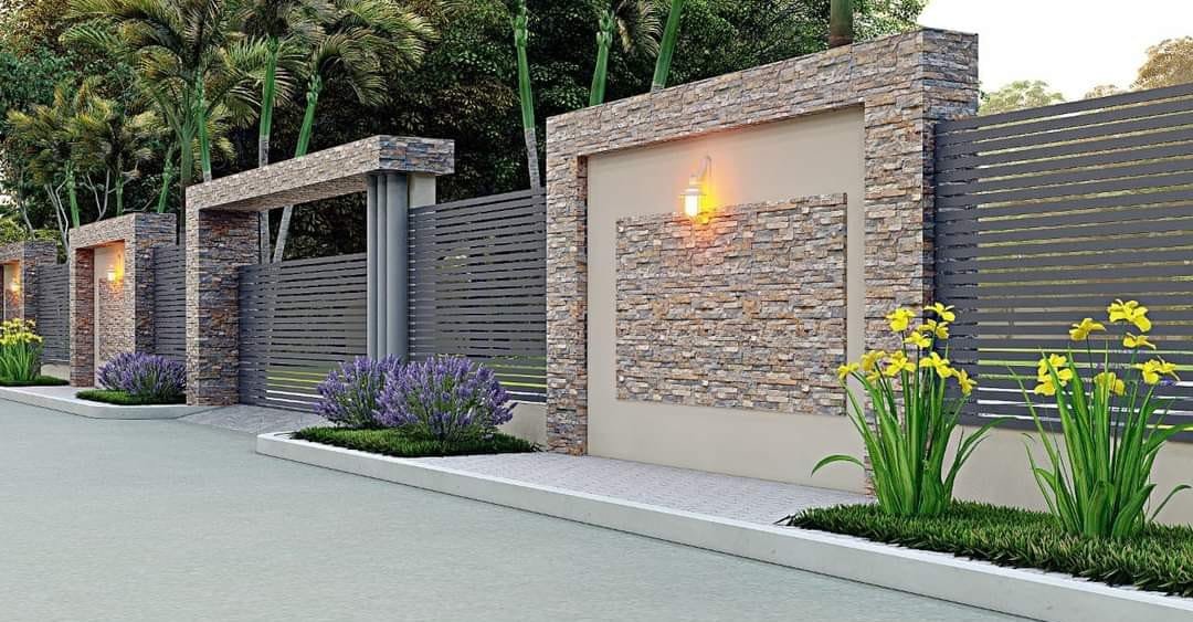 Modern decorative boundary wall