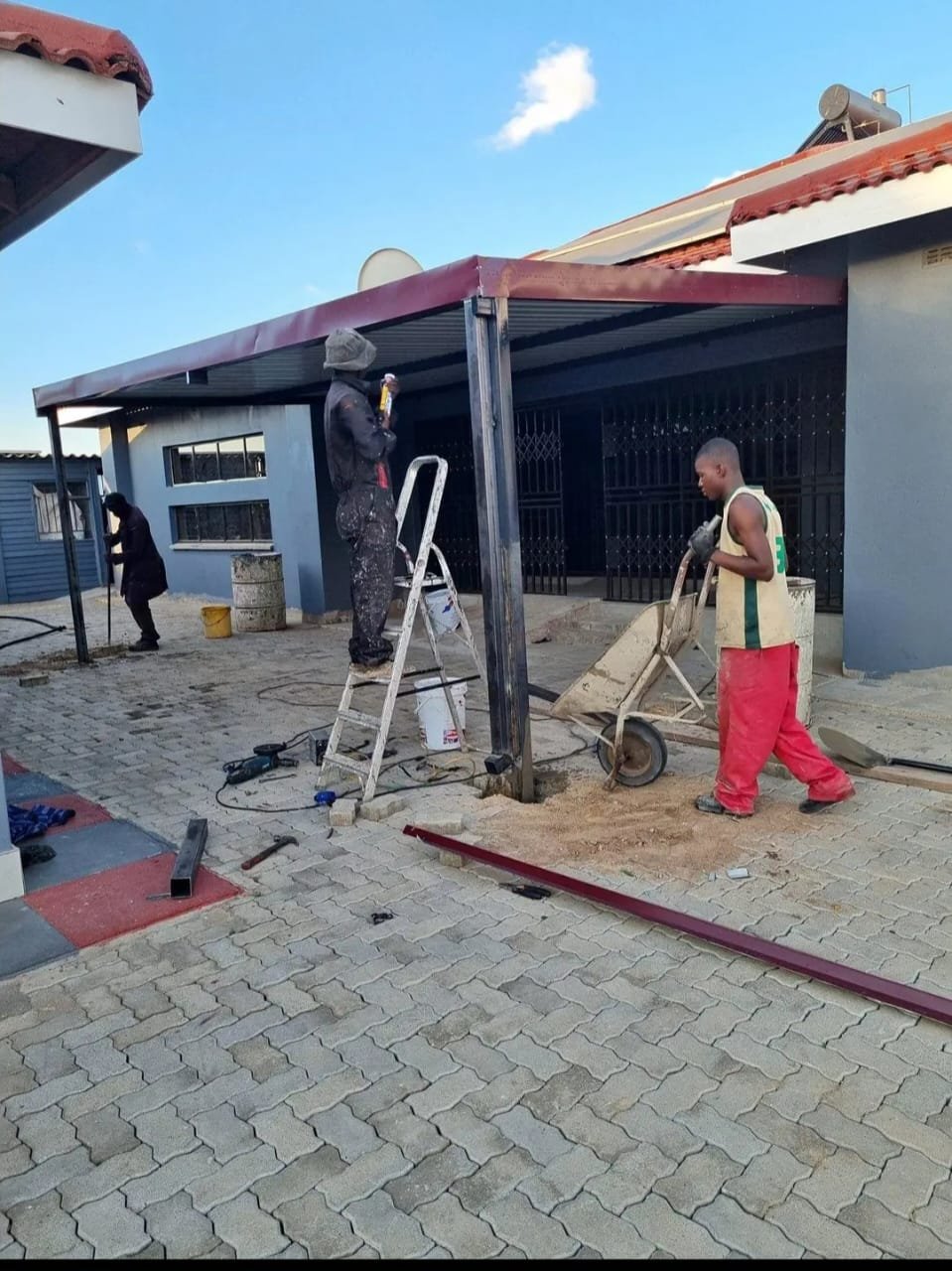 Custom steel carport installation
